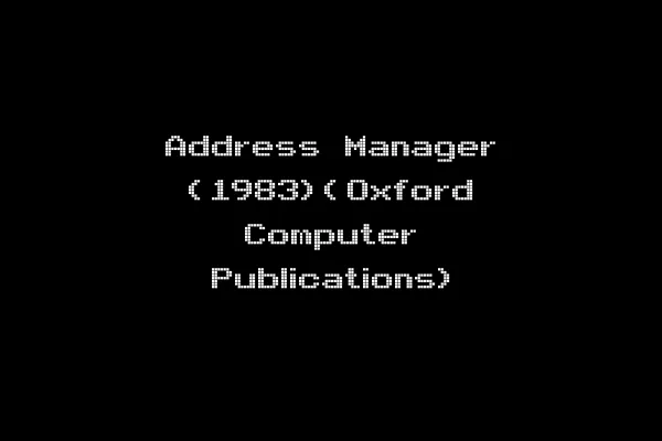 Address Manager (1983)(Oxford Computer Publications)