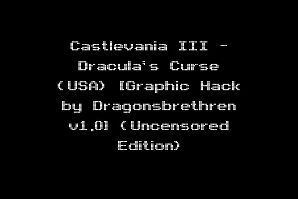 Castlevania III - Dracula's Curse (USA) [Graphic Hack by Dragonsbrethren v1.0] (Uncensored Edition)