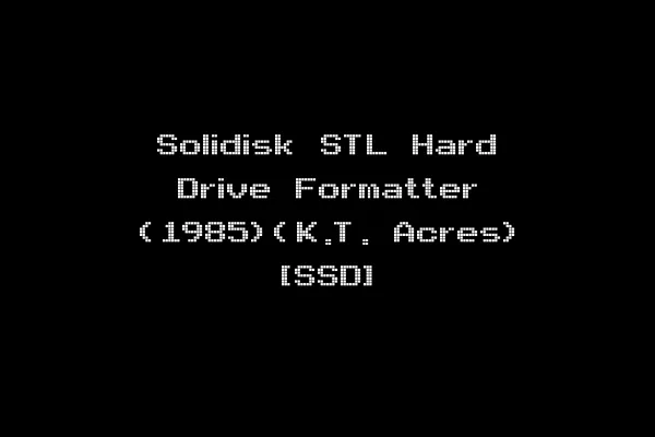 Solidisk STL Hard Drive Formatter (1985)(K.T. Acres) [SSD]