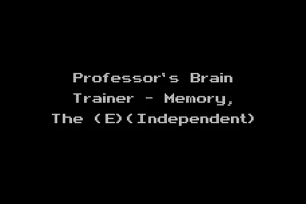 Professor's Brain Trainer - Memory, The (E)(Independent)