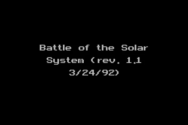 Battle of the Solar System (rev. 1.1 3/24/92)