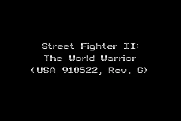 Street Fighter II: The World Warrior (USA 910522, Rev. G)