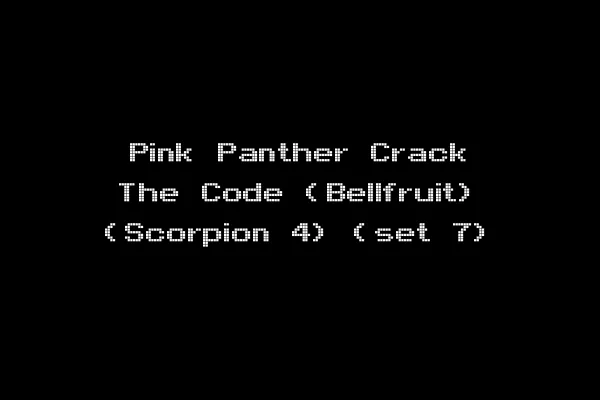 Pink Panther Crack The Code (Bellfruit) (Scorpion 4) (set 7)