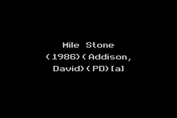 Mile Stone (1986)(Addison, David)(PD)[a]