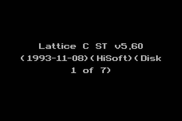 Lattice C ST v5.60 (1993-11-08)(HiSoft)(Disk 1 of 7)