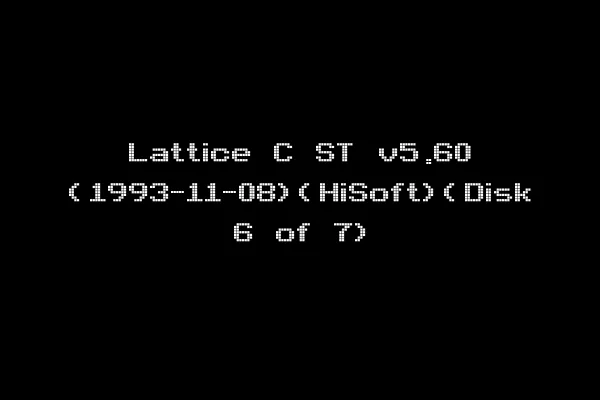 Lattice C ST v5.60 (1993-11-08)(HiSoft)(Disk 6 of 7)