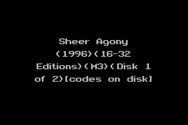 Sheer Agony (1996)(16-32 Editions)(M3)(Disk 1 of 2)[codes on disk]
