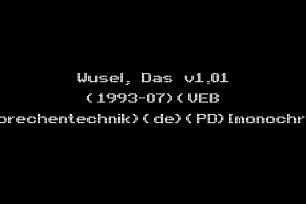 Wusel, Das v1.01 (1993-07)(VEB Mikrorechentechnik)(de)(PD)[monochrome]