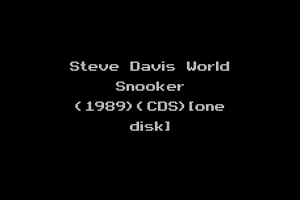Steve Davis World Snooker (1989)(CDS)[one disk]