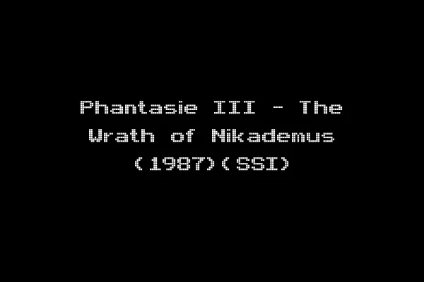 Phantasie III - The Wrath of Nikademus (1987)(SSI)