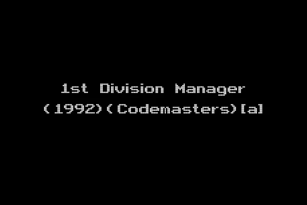 1st Division Manager (1992)(Codemasters)[a]