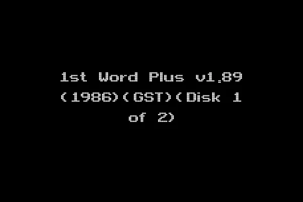 1st Word Plus v1.89 (1986)(GST)(Disk 1 of 2)