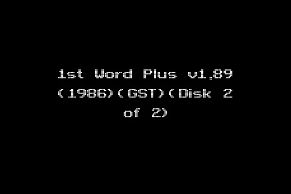 1st Word Plus v1.89 (1986)(GST)(Disk 2 of 2)