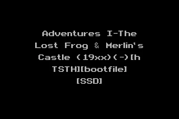 Adventures I-The Lost Frog & Merlin's Castle (19xx)(-)[h TSTH][bootfile] [SSD]