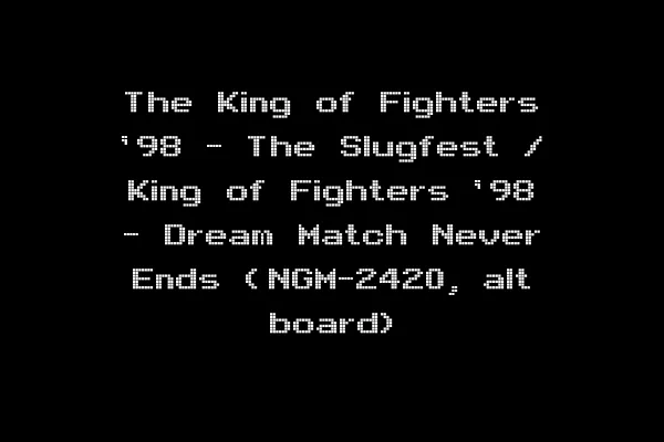 The King of Fighters '98 - The Slugfest / King of Fighters '98 - Dream Match Never Ends (NGM-2420, alt board)