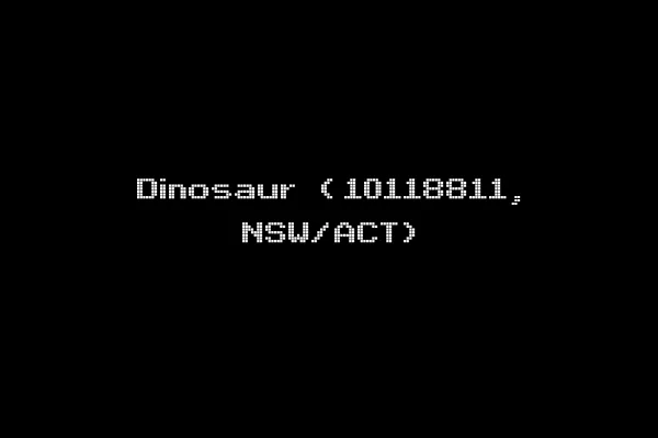 Dinosaur (10118811, NSW/ACT)