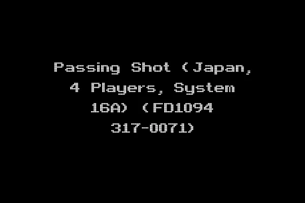 Passing Shot (Japan, 4 Players, System 16A) (FD1094 317-0071)