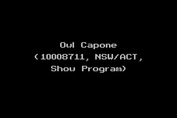 Owl Capone (10008711, NSW/ACT, Show Program)