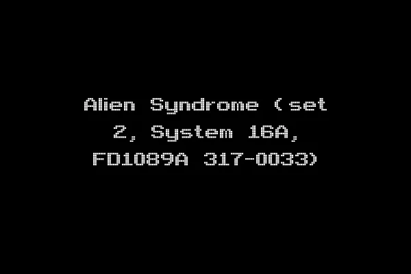 Alien Syndrome (set 2, System 16A, FD1089A 317-0033)