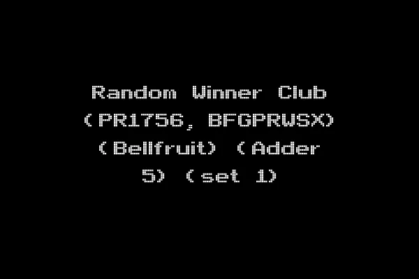Random Winner Club (PR1756, BFGPRWSX) (Bellfruit) (Adder 5) (set 1)