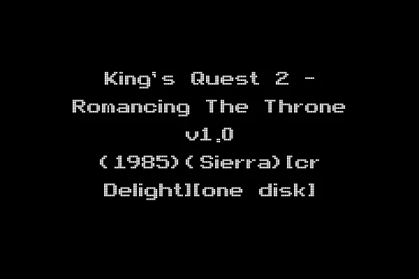 King's Quest 2 - Romancing The Throne v1.0 (1985)(Sierra)[cr Delight][one disk]