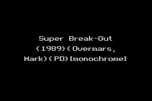 Super Break-Out (1989)(Overmars, Mark)(PD)[monochrome]