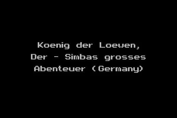 Koenig der Loewen, Der - Simbas grosses Abenteuer (Germany)
