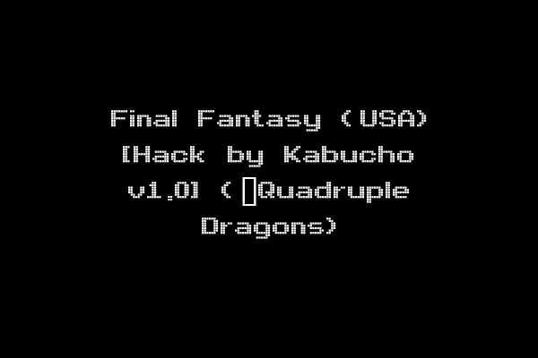 Final Fantasy (USA) [Hack by Kabucho v1.0] (~Quadruple Dragons)