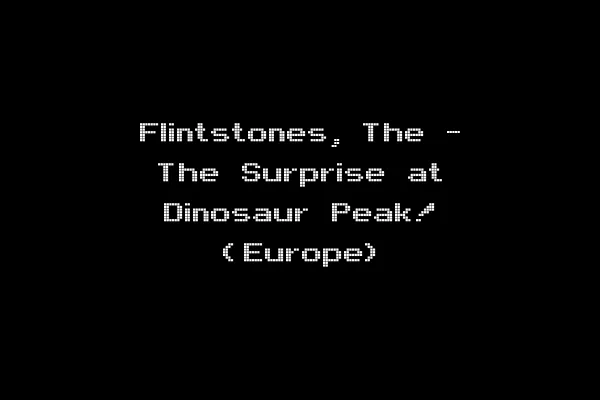 Flintstones, The - The Surprise at Dinosaur Peak! (Europe)