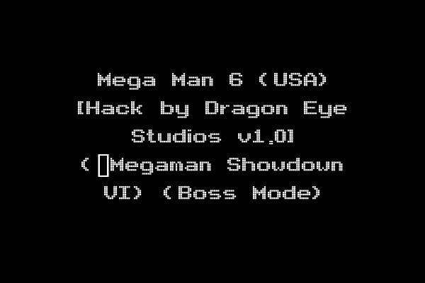 Mega Man 6 (USA) [Hack by Dragon Eye Studios v1.0] (~Megaman Showdown VI) (Boss Mode)