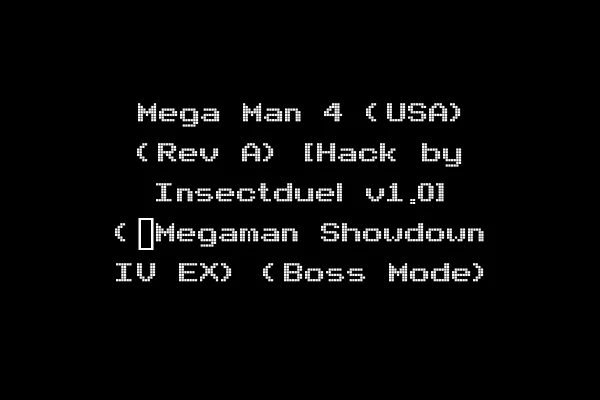 Mega Man 4 (USA) (Rev A) [Hack by Insectduel v1.0] (~Megaman Showdown IV EX) (Boss Mode)
