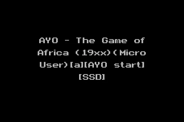 AYO - The Game of Africa (19xx)(Micro User)[a][AYO start] [SSD]