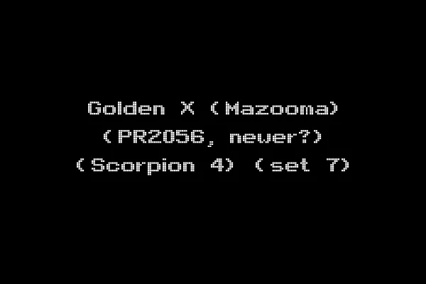 Golden X (Mazooma) (PR2056, newer?) (Scorpion 4) (set 7)