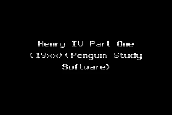 Henry IV Part One (19xx)(Penguin Study Software)