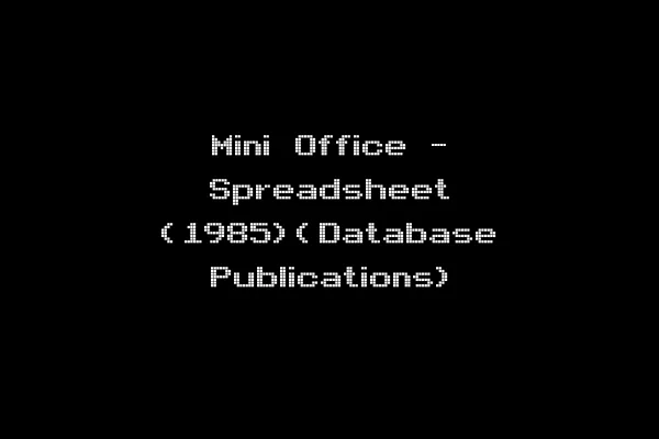 Mini Office - Spreadsheet (1985)(Database Publications)