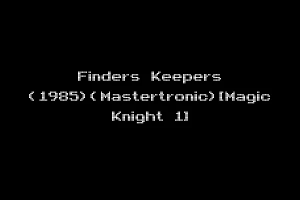 Finders Keepers (1985)(Mastertronic)[Magic Knight 1]