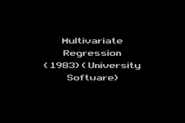 Multivariate Regression (1983)(University Software)