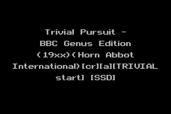 Trivial Pursuit - BBC Genus Edition (19xx)(Horn Abbot International)[cr][a][TRIVIAL start] [SSD]