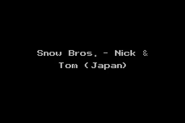 Snow Bros. - Nick & Tom (Japan)