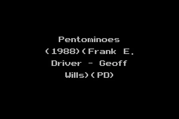 Pentominoes (1988)(Frank E. Driver - Geoff Wills)(PD)