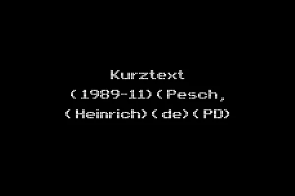 Kurztext (1989-11)(Pesch, (Heinrich)(de)(PD)