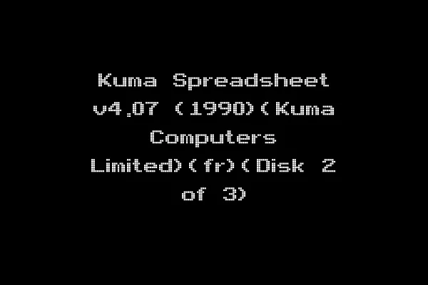 Kuma Spreadsheet v4.07 (1990)(Kuma Computers Limited)(fr)(Disk 2 of 3)