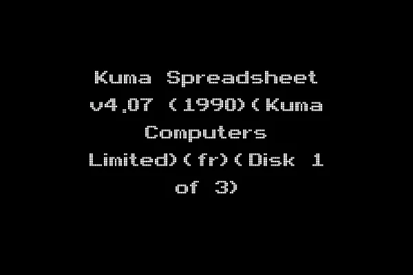 Kuma Spreadsheet v4.07 (1990)(Kuma Computers Limited)(fr)(Disk 1 of 3)