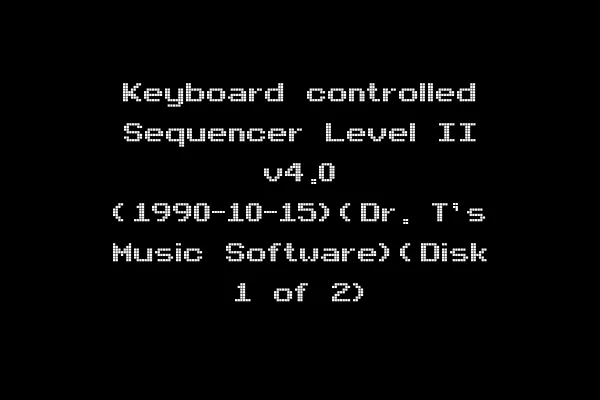 Keyboard controlled Sequencer Level II v4.0 (1990-10-15)(Dr. T's Music Software)(Disk 1 of 2)