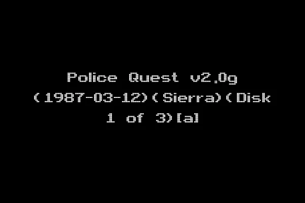 Police Quest v2.0g (1987-03-12)(Sierra)(Disk 1 of 3)[a]