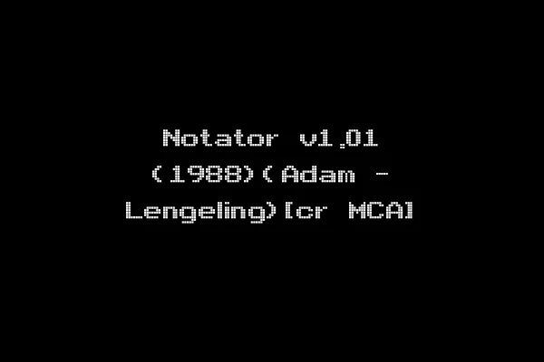 Notator v1.01 (1988)(Adam - Lengeling)[cr MCA]