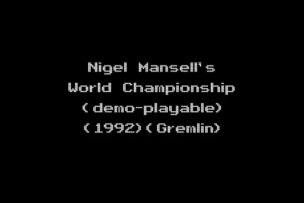 Nigel Mansell's World Championship (demo-playable) (1992)(Gremlin)