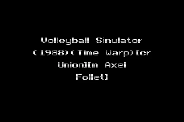 Volleyball Simulator (1988)(Time Warp)[cr Union][m Axel Follet]
