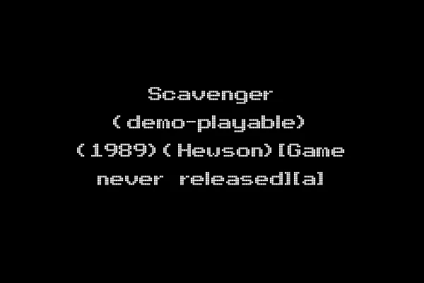 Scavenger (demo-playable) (1989)(Hewson)[Game never released][a]