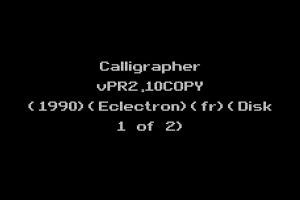 Calligrapher vPR2.10COPY (1990)(Eclectron)(fr)(Disk 1 of 2)